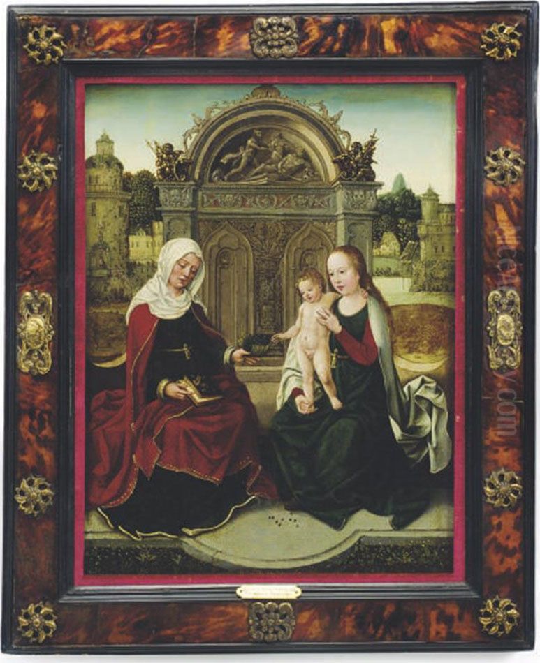 Madonna And Child With Saint Anna Oil Painting by (manner of) Memling, Hans