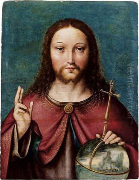 Cristo Benedicente Oil Painting by (manner of) Memling, Hans