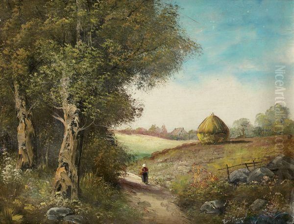 Paysage Oil Painting by Emile Rene Menard