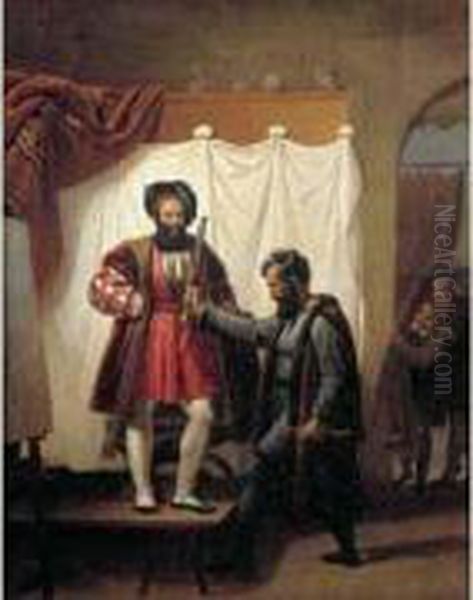 Tintoret Et L'aretin Oil Painting by Alexandre Menjaud