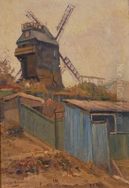 Vue Du Moulin De La Galette A Montmartre Oil Painting by Charles Menneret