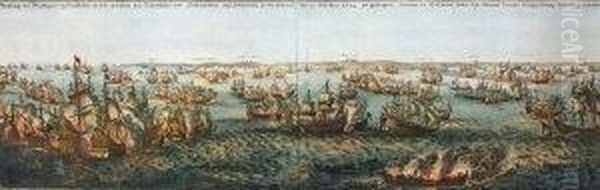 Wahre Abbildung Der Machtigen Seeschlacht Oil Painting by Matthaus the Elder Merian
