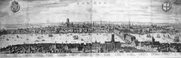 A View Of: London And Paris Oil Painting by Matthaus the Elder Merian