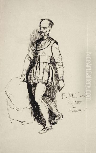 Gentilhomme En Gorgerin Oil Painting by Prosper Merimee