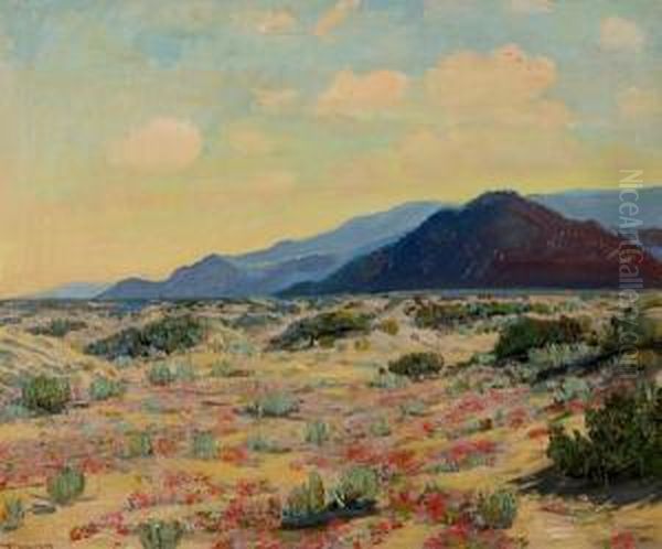 Desert In Bloom (palm Springs) Oil Painting by James Arthur Merriam
