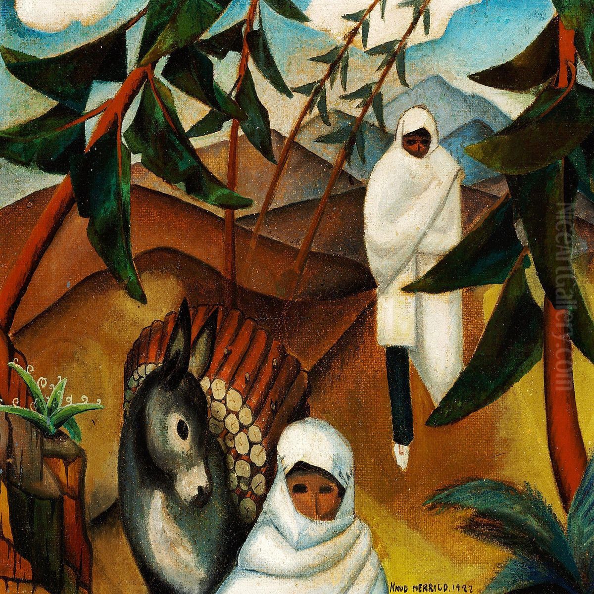 Desert Motif, Taos, New Mexico Oil Painting by Knut Merrild