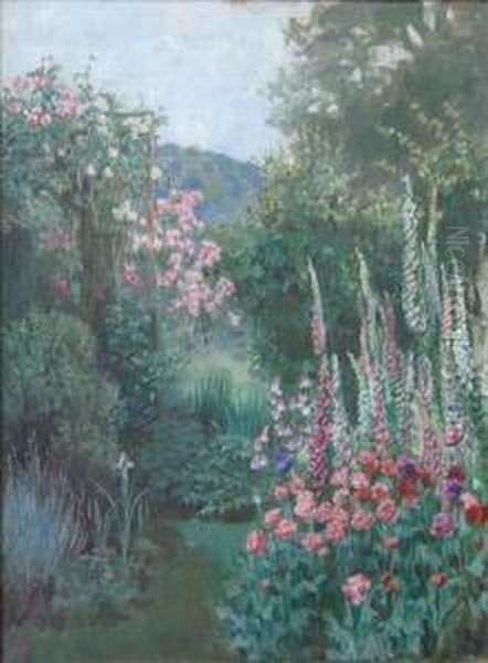 Summer Garden Oil Painting by Anna Lea Merritt