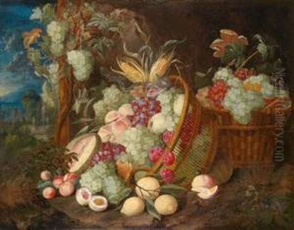 Ein Prunkstillleben Von Trauben Oil Painting by Thomas Mertens