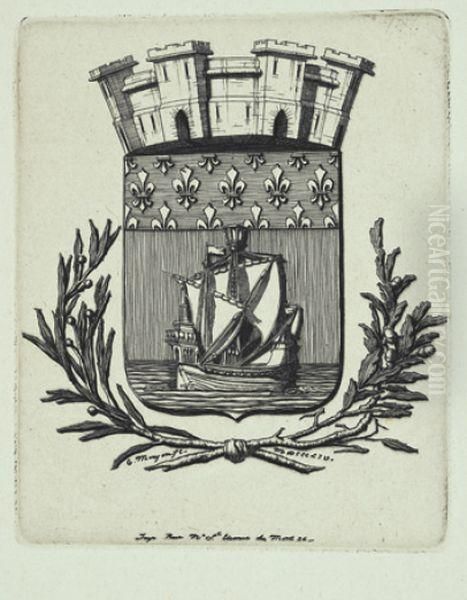 Armes Symboliques De La Ville De Paris Oil Painting by Charles Meryon