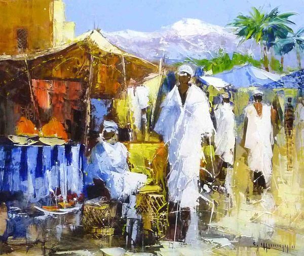 Marche Berbere Oil Painting by Celestin Messaggio