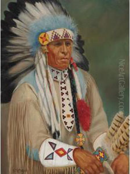 Chief Star Blanket Oil Painting by Henry Metzger