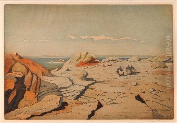 Felsige Kustenlandschaft Oil Painting by Henri Georges Jean Isidore Meunier