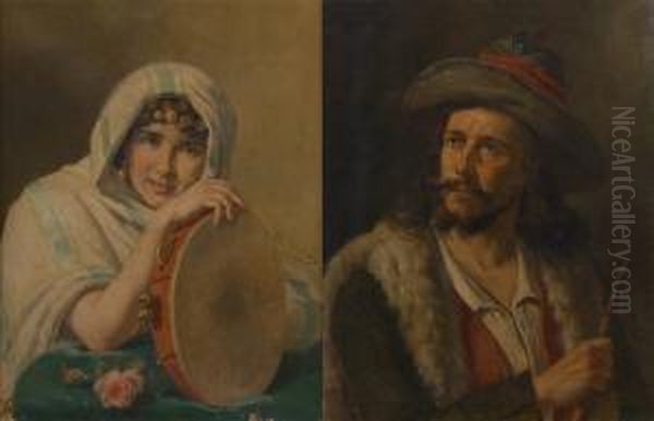 Les Musiciens Oil Painting by F. Meyer