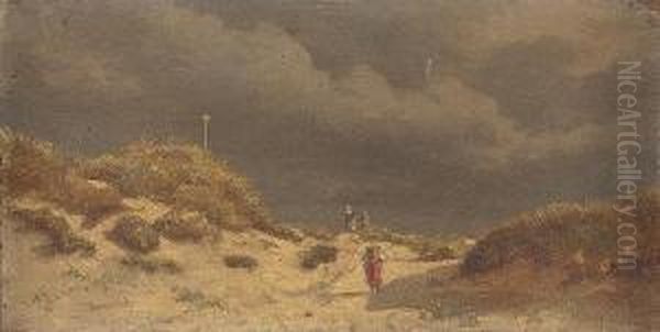 Fischerinnen In Den Dunen Oil Painting by Wilhelm Meyer