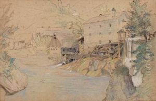 Bei Tolmein Und Kneza Oil Painting by Ludwig Michalek