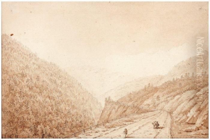 Paysage De Montagne Des Alpes Oil Painting by Achille-Etna Michallon