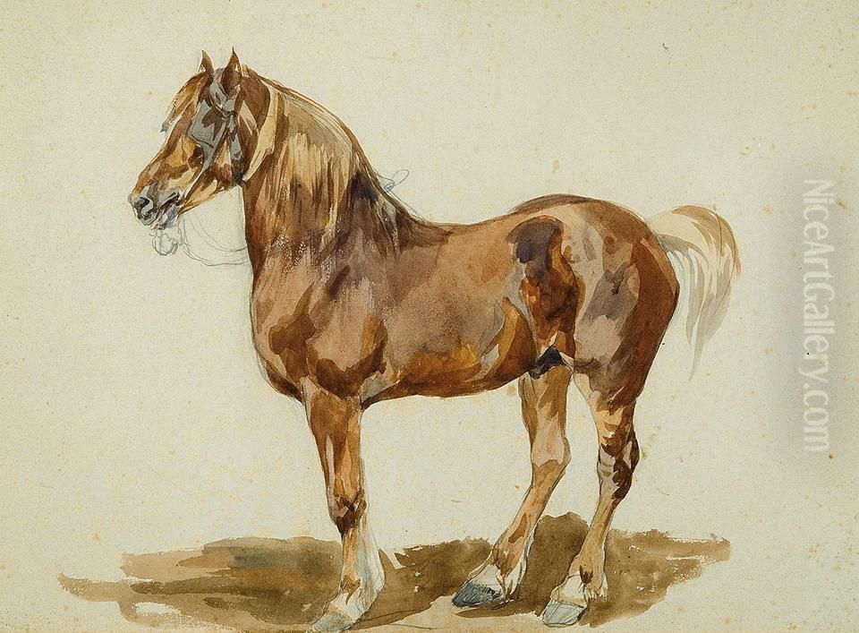 Horse Oil Painting by Piotr Michalowski