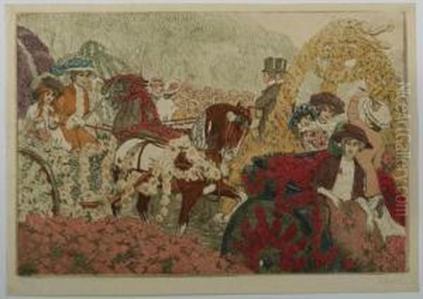 Original-farblithografie Oil Painting by Ferdinand Michl