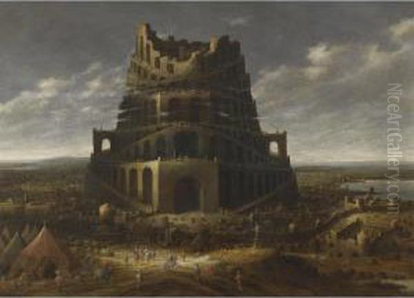 The Tower Of Babel Oil Painting by Jan-Christiansz. Micker
