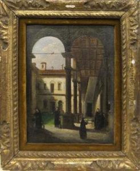 Convent Scene Oil Painting by Giovanni Migliara