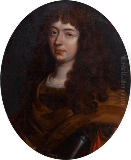 Portrait D'homme En Armure Oil Painting by Pierre Mignard