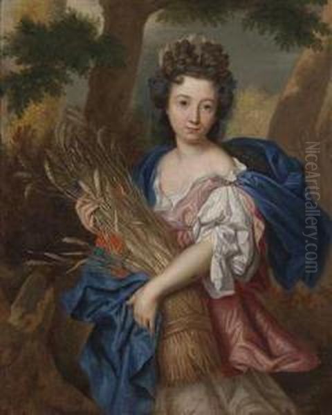 Portrait Of A Young Lady As Ceres Oil Painting by Pierre Mignard