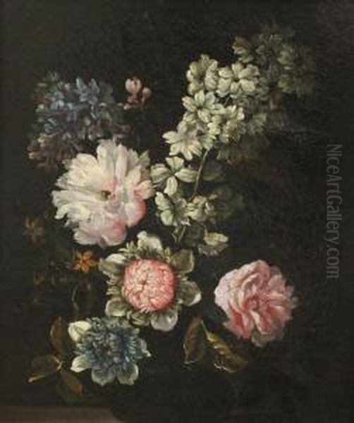 Still Life Of Flowers Oil Painting by Abraham Mignon