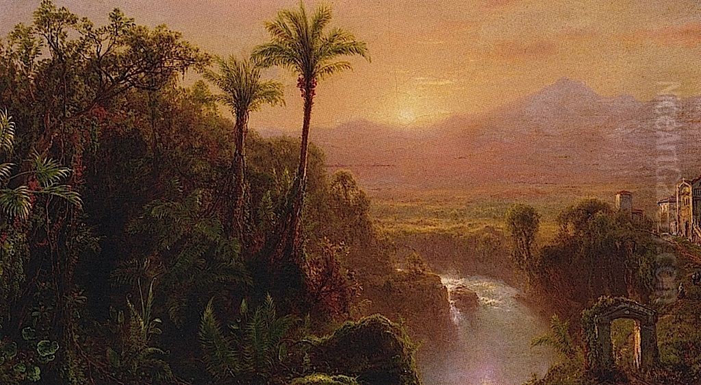 A View Of A Colonial City, Ecuador Oil Painting by Louis Remy Mignot