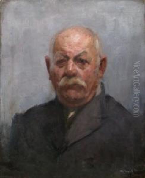 Portretde Batrn Oil Painting by Ion Mihail