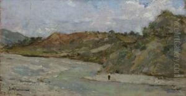 Prahova Spre Comarnic Oil Painting by Dimitrie Mihailescu