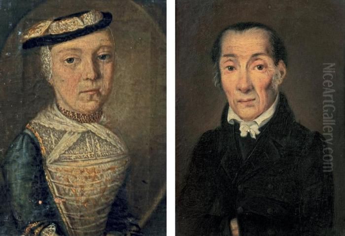 Portrait De Catherine Kaempfen Oil Painting by Alessandro Milesi