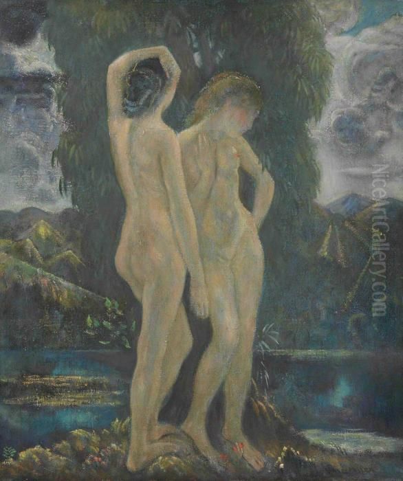 The River Oil Painting by Kenneth Hayes Miller