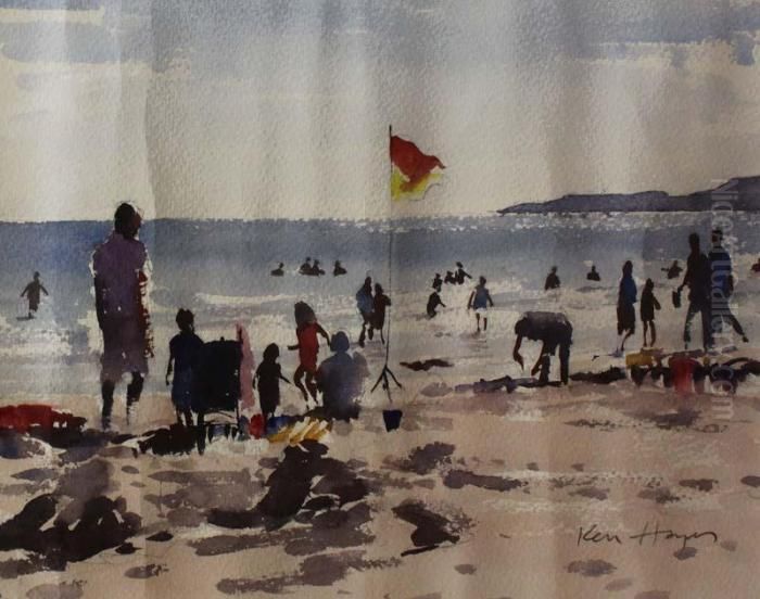 At The Beach Oil Painting by Kenneth Hayes Miller