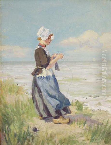 C. 1909; Watercolor/board, 23 Oil Painting by Oscar Miller