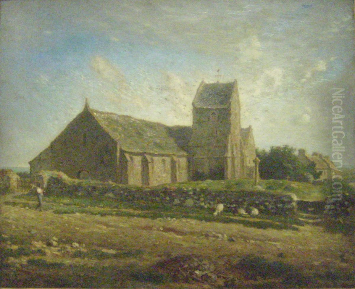 L'eglise De Greville Oil Painting by Jean-Francois Millet