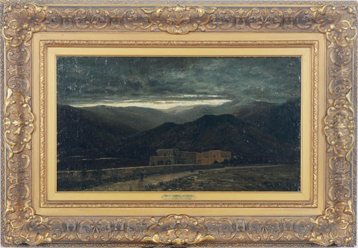 Pompei Amid The Mountains Oil Painting by Robert Crannell Minor Sr.