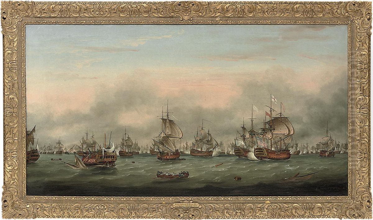 The Battle Of The Saintes Oil Painting by Thomas Mitchell