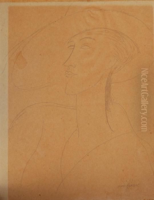 Donna Con Cappello Oil Painting by Amedeo Modigliani