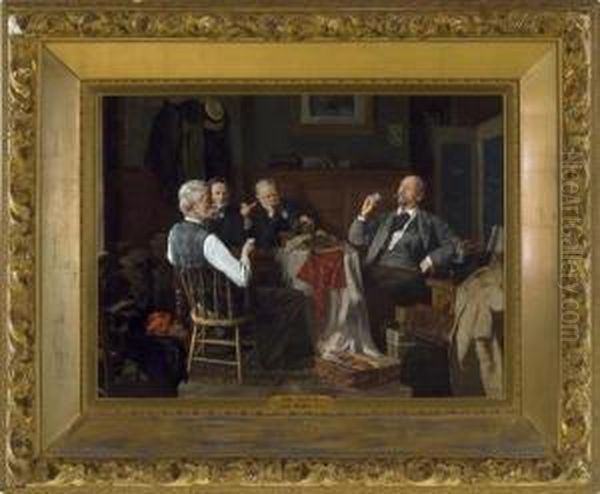 The 
Card Trick Oil Painting by Louis Charles Moeller