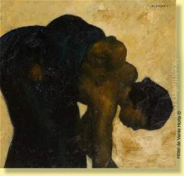 Africaine Portant Son Enfant Oil Painting by Joseph Moeyens