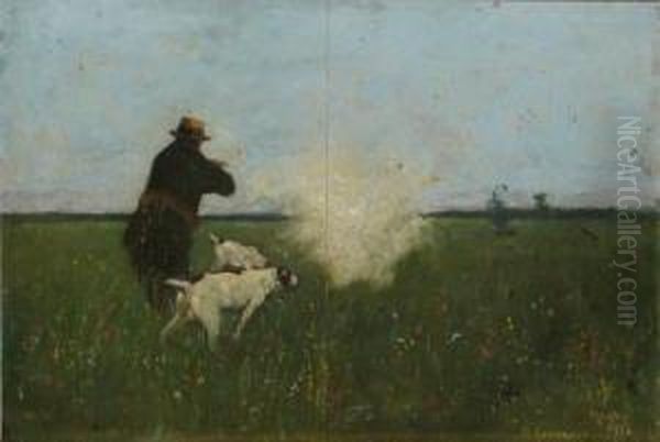 Lavnatoare De Prepelite Oil Painting by Nicolae Mogos