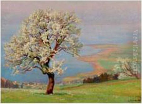 La Vallee De La Seine Au Printemps Oil Painting by Gustave Moise