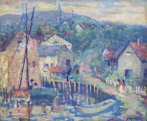 Road To The Harbor Oil Painting by Abram Molarsky