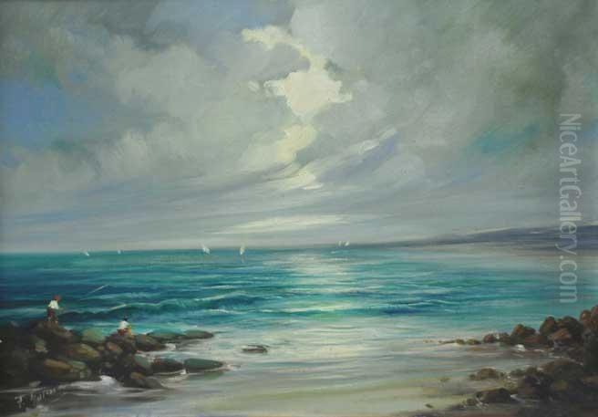 Marina Oil Painting by F. Molina