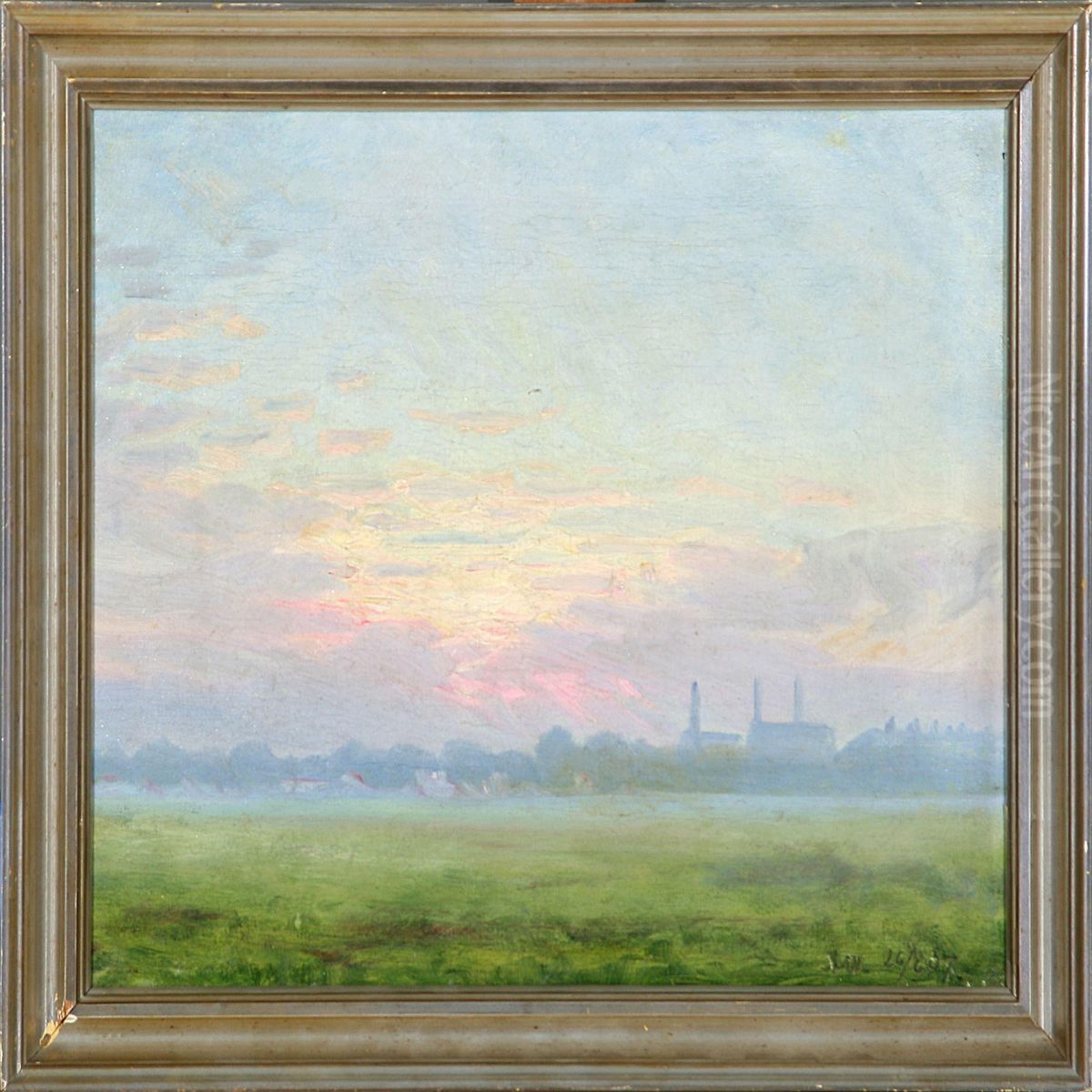 In The Ourskirts Of A Town Oil Painting by Caroline Amalie Moller