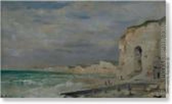 Breton Rocky Coast Oil Painting by Robert Charles Gustave Laurens Mols