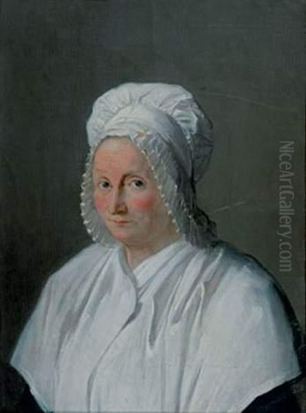 Portrait D'henriette Boucher (veuve Savary) Oil Painting by Jean-Jacques Francois Monanteuil