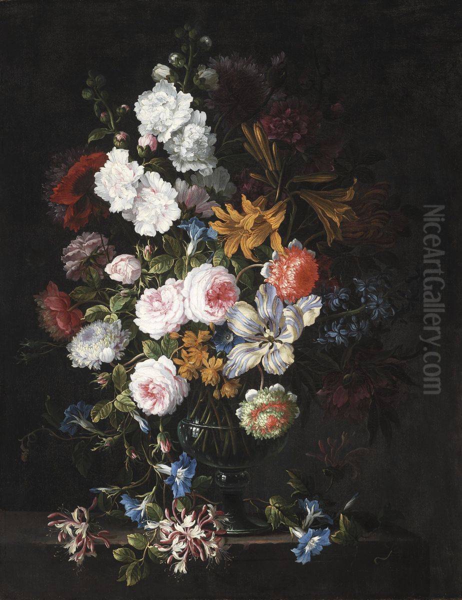 Still Life With Flowers Oil Painting by Jean-Baptiste Monnoyer