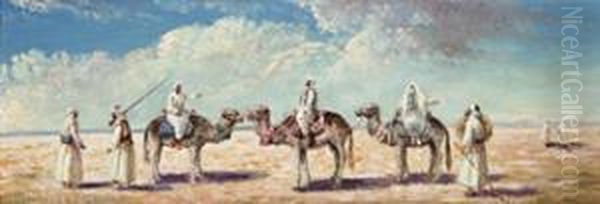 (pair Of Middle Eastern Scenes) Oil Painting by Miguel Montaner