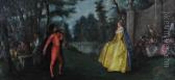 Fete Champetre Oil Painting by Adolphe Joseph Thomas Monticelli